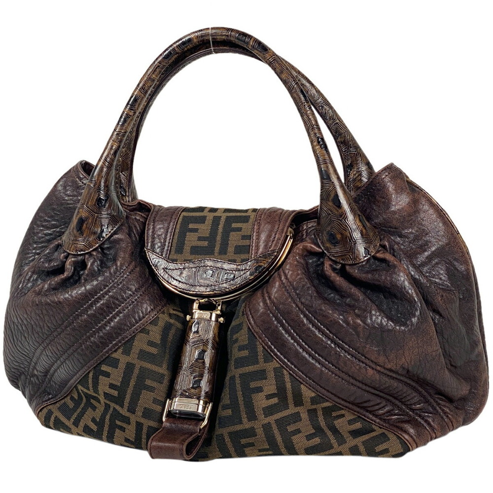 Fendi Zucca Spy bag handbag canvas brown